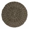 World Market Round Gray Faux Rattan Wipe Off Placemat