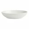 World Market White Whittle Ribbed Low Bowl