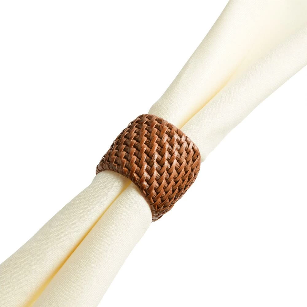World Market Honey Rattan Coiled Napkin Rings Set of 2