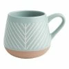 World Market Matte Mint Green Reactive Glaze Geo Ceramic Mug