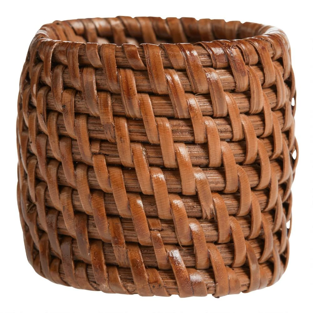 World Market Honey Rattan Coiled Napkin Rings Set of 2 - Image 2