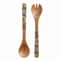 World Market Janice Multicolor Enamel Wood Servers 2 Piece Set