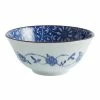 World Market Large Blue And White Porcelain Floral Noodle Bowl