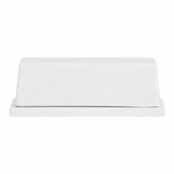 World Market Coupe White Porcelain Covered Butter Dish