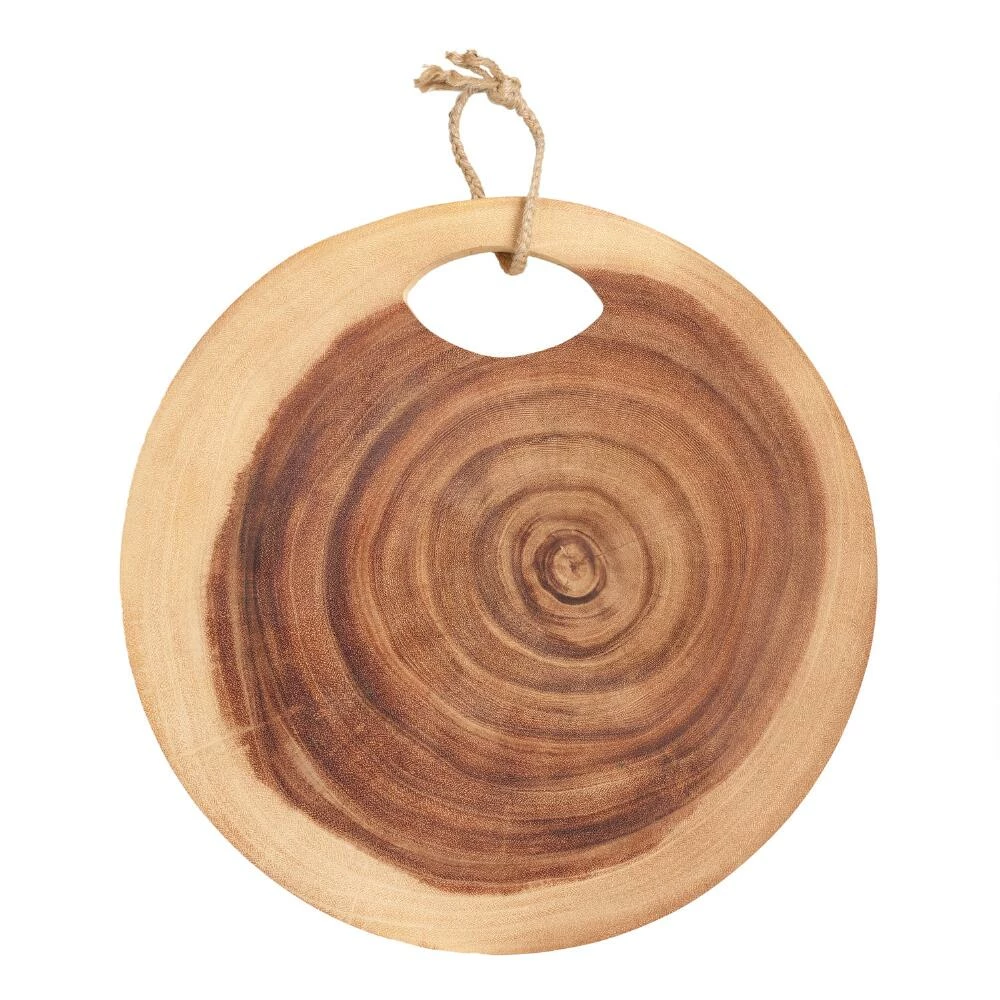 World Market Round Raw Edge Tree Ring Cutting Board