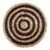 World Market Round Black and Natural Fiber Rings Placemat Set of 4