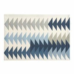 World Market Ivory and Blue Geometric Arrows Placemat