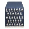 World Market Navy and White Embroidered Floral Table Runner