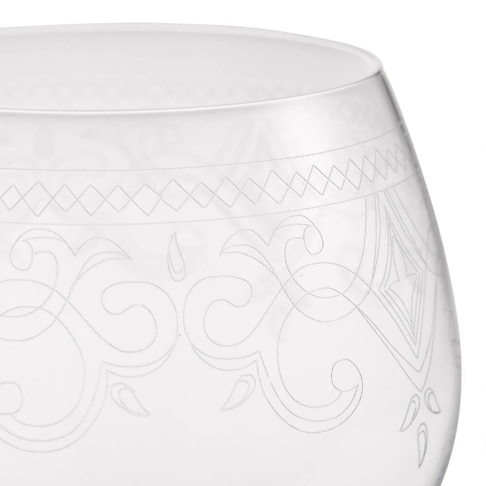 World Market Gala Crystal Etched Light Red Wine Glass - Image 2