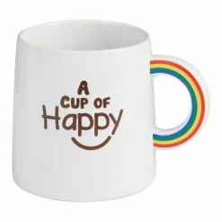World Market A Cup Of Happy Rainbow Handle Ceramic Mug