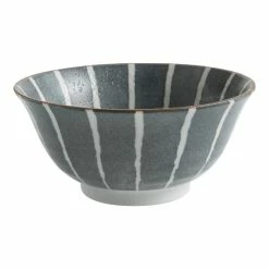 World Market Large Blue And White Porcelain Line Noodle Bowl