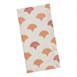 World Market Coral and Pink Fan Napkins Set of 4