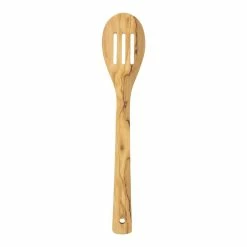 World Market Olive Wood Slotted Serving Spoon