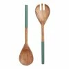 World Market Harvest Green Enamel Wood Salad Servers 2 Piece Set