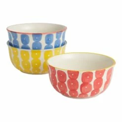 World Market Geometric Dot Hand Painted Noodle Bowl
