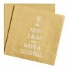 World Market 20 Count Keep Calm Cocktail Beverage Napkins Set of 2