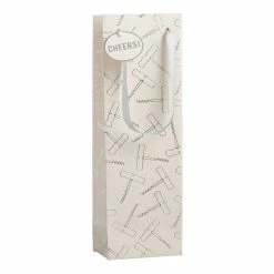 World Market Ivory and Silver Corkscrew Wine Bag