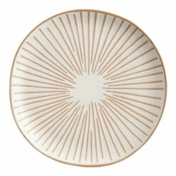 World Market Drake Natural Clay Geo Wax Resist Dinner Plate