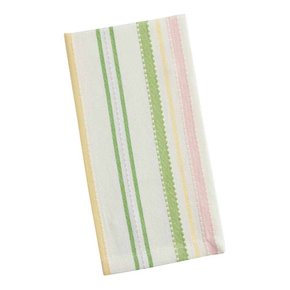 World Market Multicolor Pastel Stripe Woven Napkins