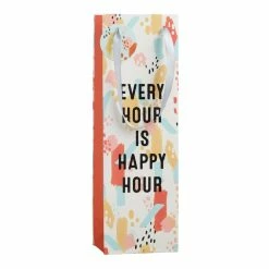World Market Multicolored Every Hour Is Happy Hour Wine Bag