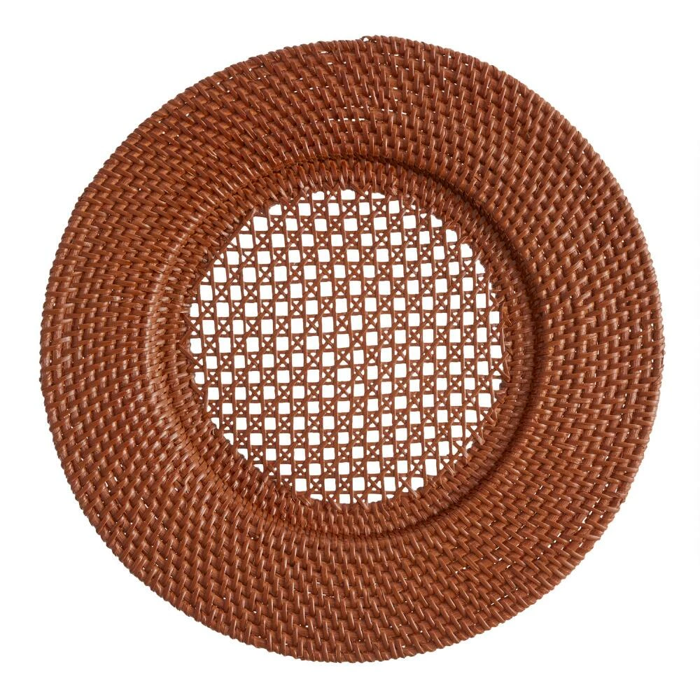 World Market Honey Rattan Charger