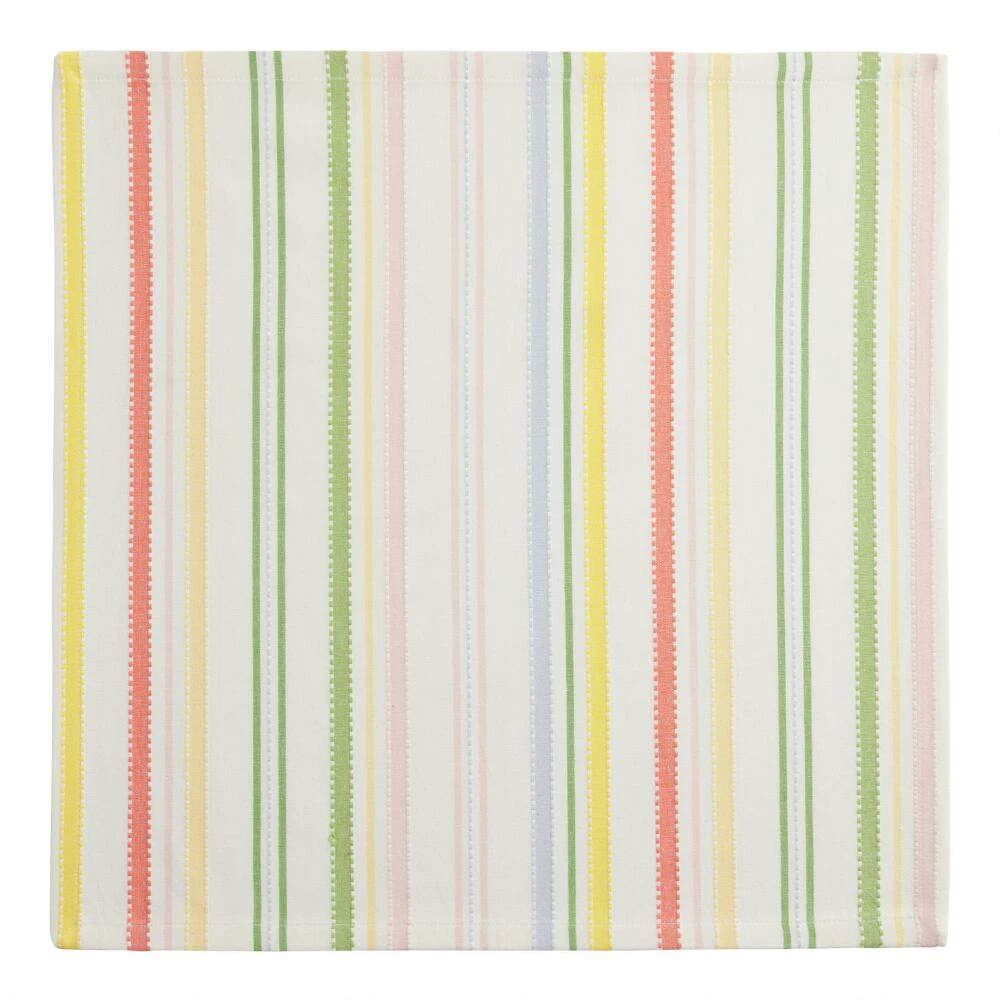 World Market Multicolor Pastel Stripe Woven Napkins - Image 2