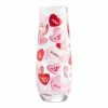 World Market Red and Pink Candy Heart Stemless Champagne Flute