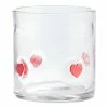 World Market Red Heart Inlay Double Old Fashioned Glass