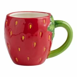 World Market Hand Painted Strawberry Figural Ceramic Mug