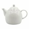 World Market White Porcelain Coupe Teapot