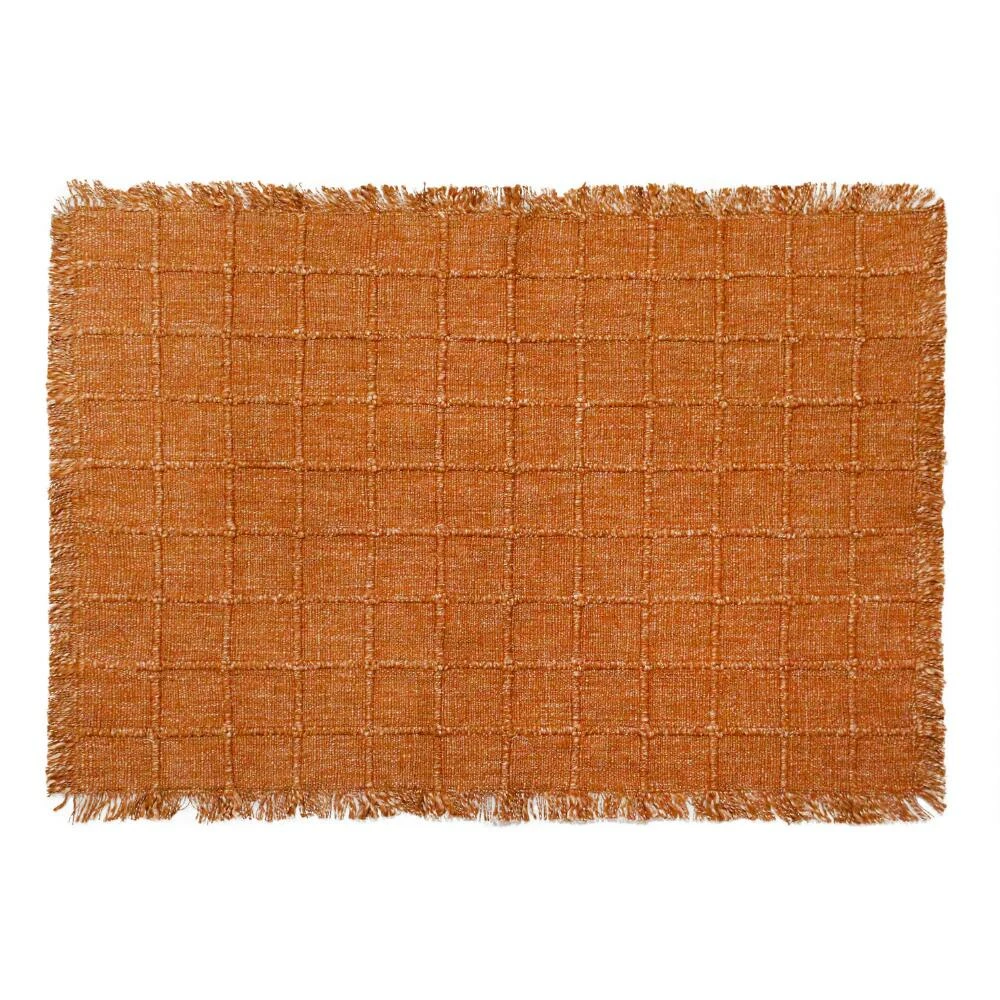 World Market Windowpane Placemat with Fringe Set of 4 - Image 3