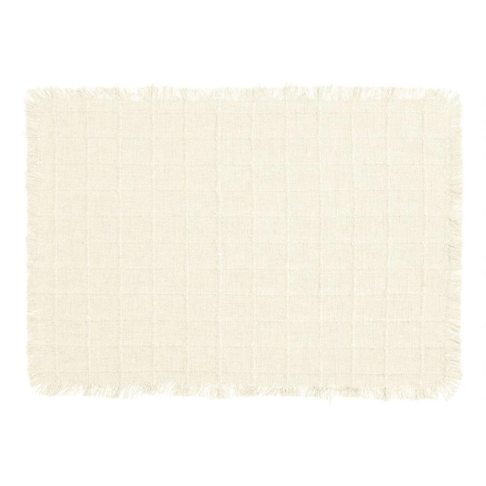 World Market Windowpane Placemat with Fringe Set of 4 - Image 4