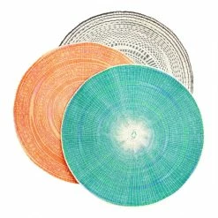 World Market Round Woven Cornhusk Placemats Set of 4