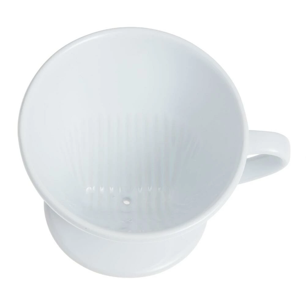 World Market White Ceramic Euro Pour Over Coffee Dripper - Image 2