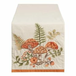 World Market Embroidered Wildflower and Mushroom Table Runner