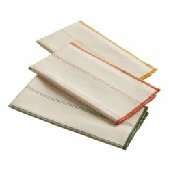 World Market Woven Cotton Stripe Napkin with Fringe Set of 4