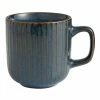 World Market Blue Reactive Glaze Ribbed Ceramic Mug Set Of 2