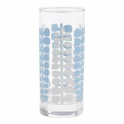 World Market Jen Hewett Blue Ancient Fern Glass