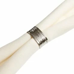 World Market Silver Hammered Metal Napkin Rings Set of 4