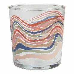 World Market Cosette Multicolor Swirl Double Old Fashioned Glass