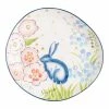 World Market Multicolor Floral Bunny Hand Painted Salad Plate