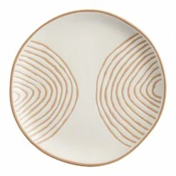 World Market Drake Natural Clay Geo Wax Resist Salad Plate