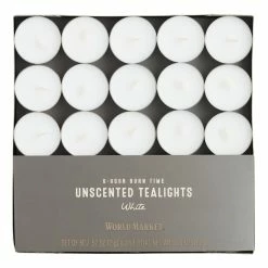 World Market White Long Burning Tealight Candles 50 Pack