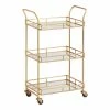 World Market Cole Antique Brass and Mirror 3 Tier Bar Cart