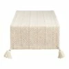 World Market Natural Ivory And Brown Chevron Table Runner