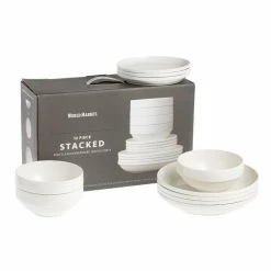 World Market Ceramic Stacked 12 Piece Dinnerware Set