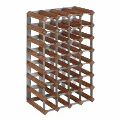 World Market Wood and Metal 28 Bottle Industrial Wine Rack