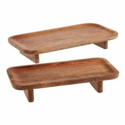 World Market Mango Wood Footed Serving Tray