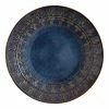 World Market Willow Indigo Blue Embossed Dinner Plate