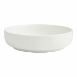 World Market Stella White Textured Low Bowl